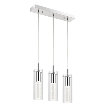 Mium Modern Style Iron/Crystal/Glass Integrated LED Linear Pendant - JONATHAN Y